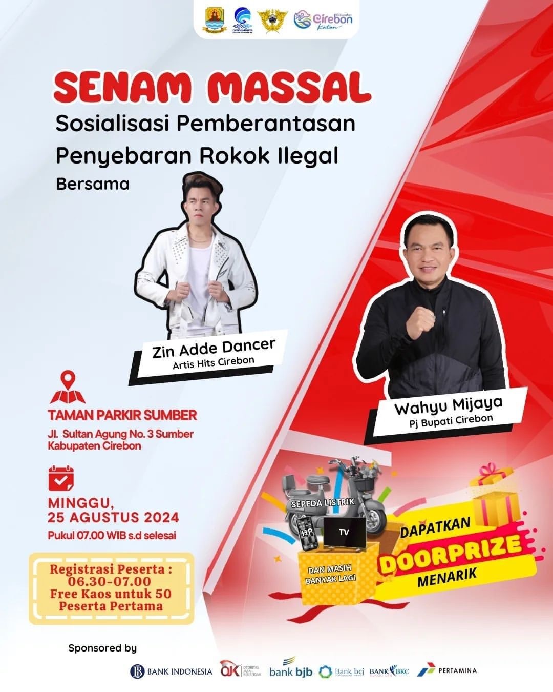 Pemkab Cirebon Gelar Senam Massal dan Sosialisasi Pemberantasan Rokok Ilegal