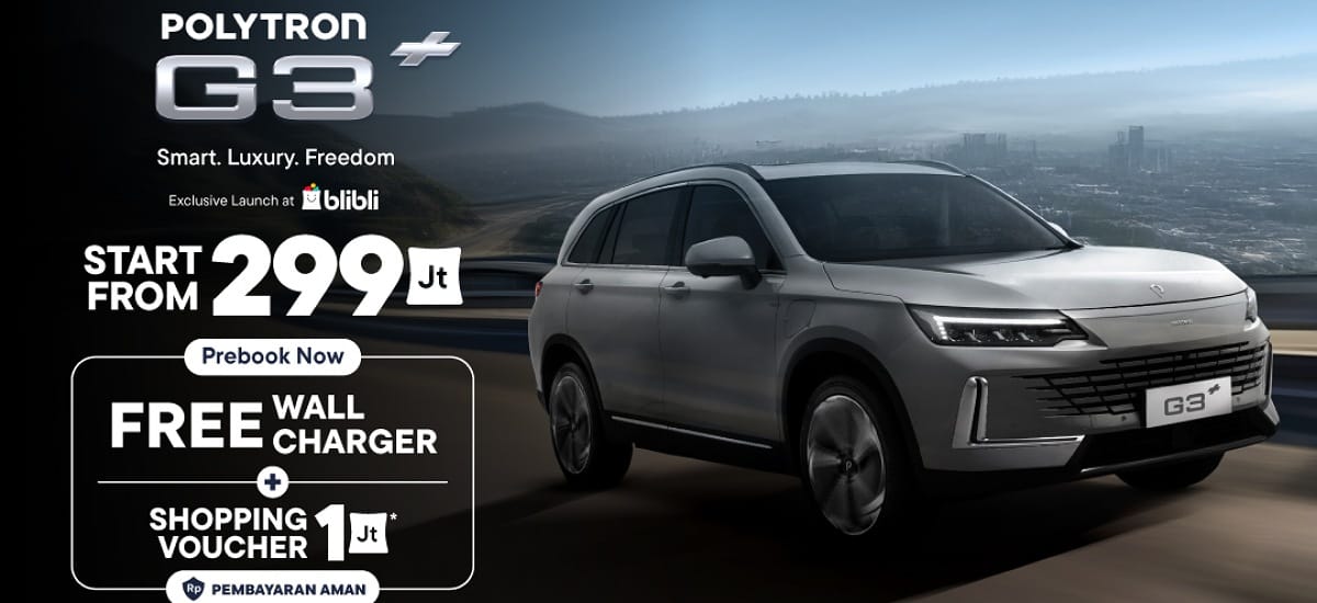 Mobil Listrik Polytron G3+ & G3 Kini Dapat Dipesan Secara Eksklusif Melalui Aplikasi Blibli