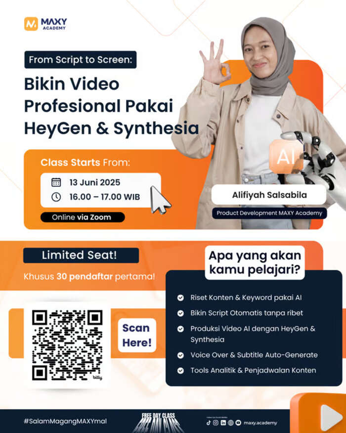 Bangun Video Profesional dengan AI: MAXY Academy Gelar Kelas Intensif Gratis Bertema Video AI