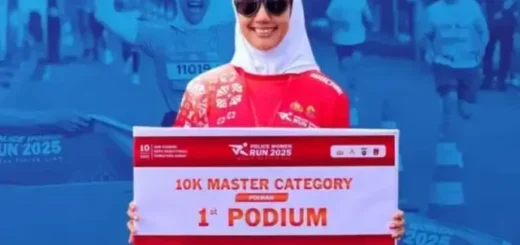 Polwan Cantik Ditlantas Polda Jabar Sabet Juara di Police Women Run 2025