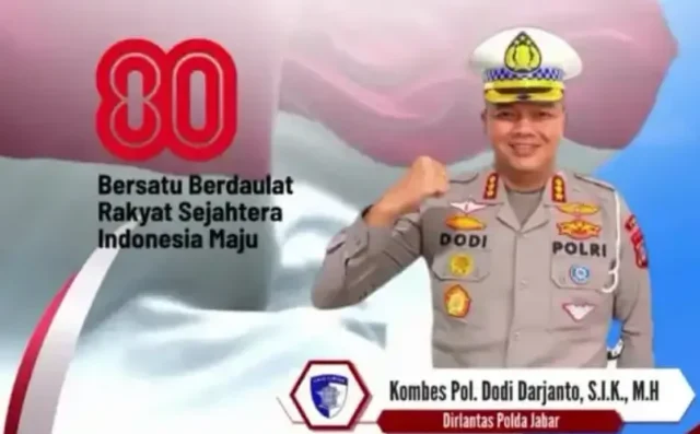 Ditlantas Polda Jabar Ajak Masyarakat Kibarkan Bendera Merah Putih Sambut HUT ke-78 RI