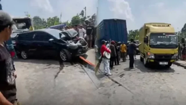 Diduga Rem Blong Picu Beruntun, Satlantas Polres Sukabumi Sigap Atur Arus dan Evakuasi Korban