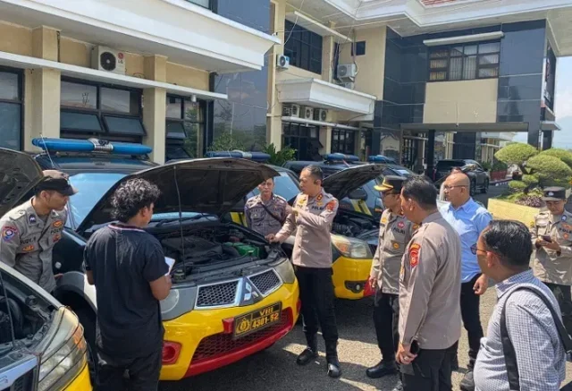 Cek Kesiapsiagaan, Polres Sumedang Periksa Ratusan Kendaraan Dinas Polsek Jajaran