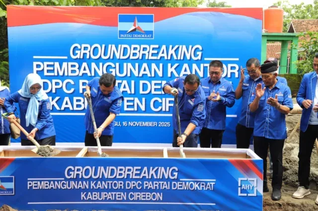 Partai Demokrat Kabupaten Cirebon Lakukan Ground Breaking Pembangunan Kantor DPC