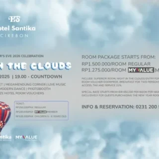 Sambut Tahun Baru Bersama Santika Hotel Cirebon dengan Party In The Clouds