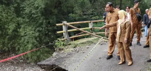 Jembatan Lebak Ngok Longsor, Wakil Wali Kota Cirebon Tinjau Jembatan di Argasunya
