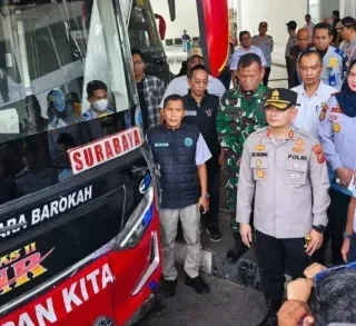 Rampcheck Terminal Harjamukti: 120 Rit Bus Siap Layani Pemudik di Wilayah Jawa